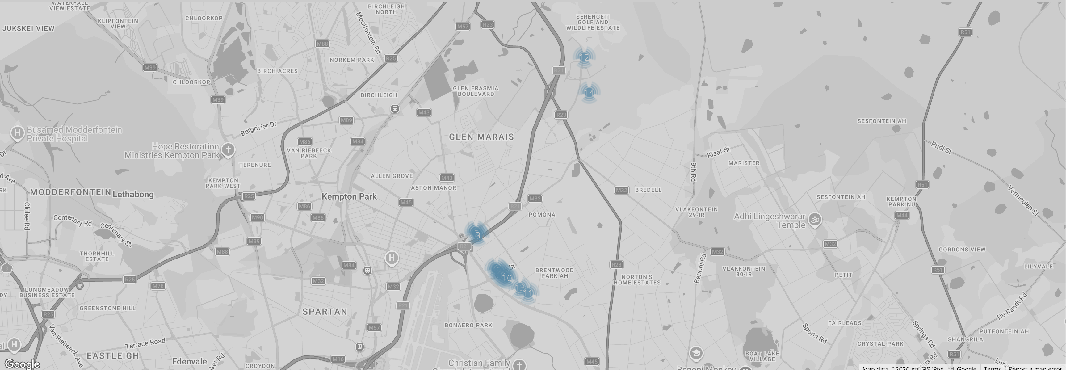 Map of KLD developments across the R21 Aerotropolis corridor